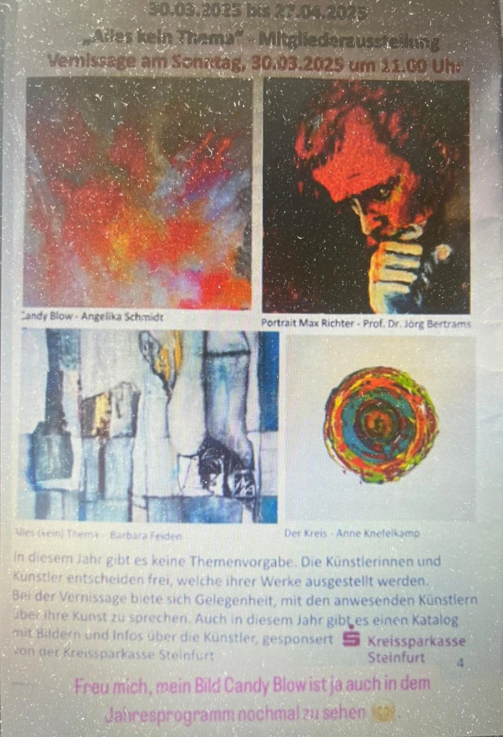 Atelier Angelika Schmidt - Presse/Publikationen, 2025, Mitgliederausstellung, Steinfurter Kunstverein